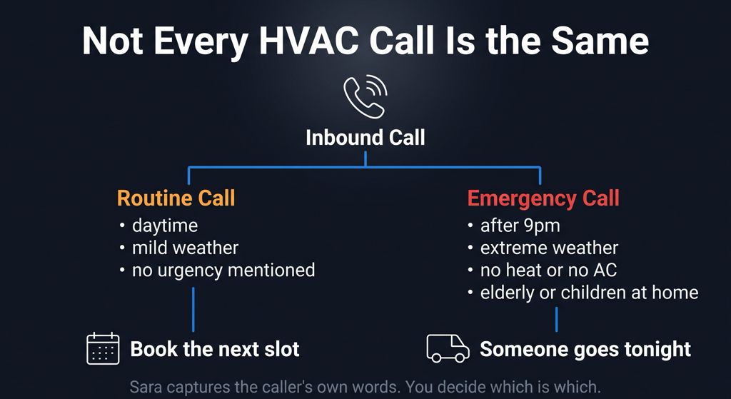 HVAC emergency dispatch vs routine scheduling: how to identify urgent calls in real time